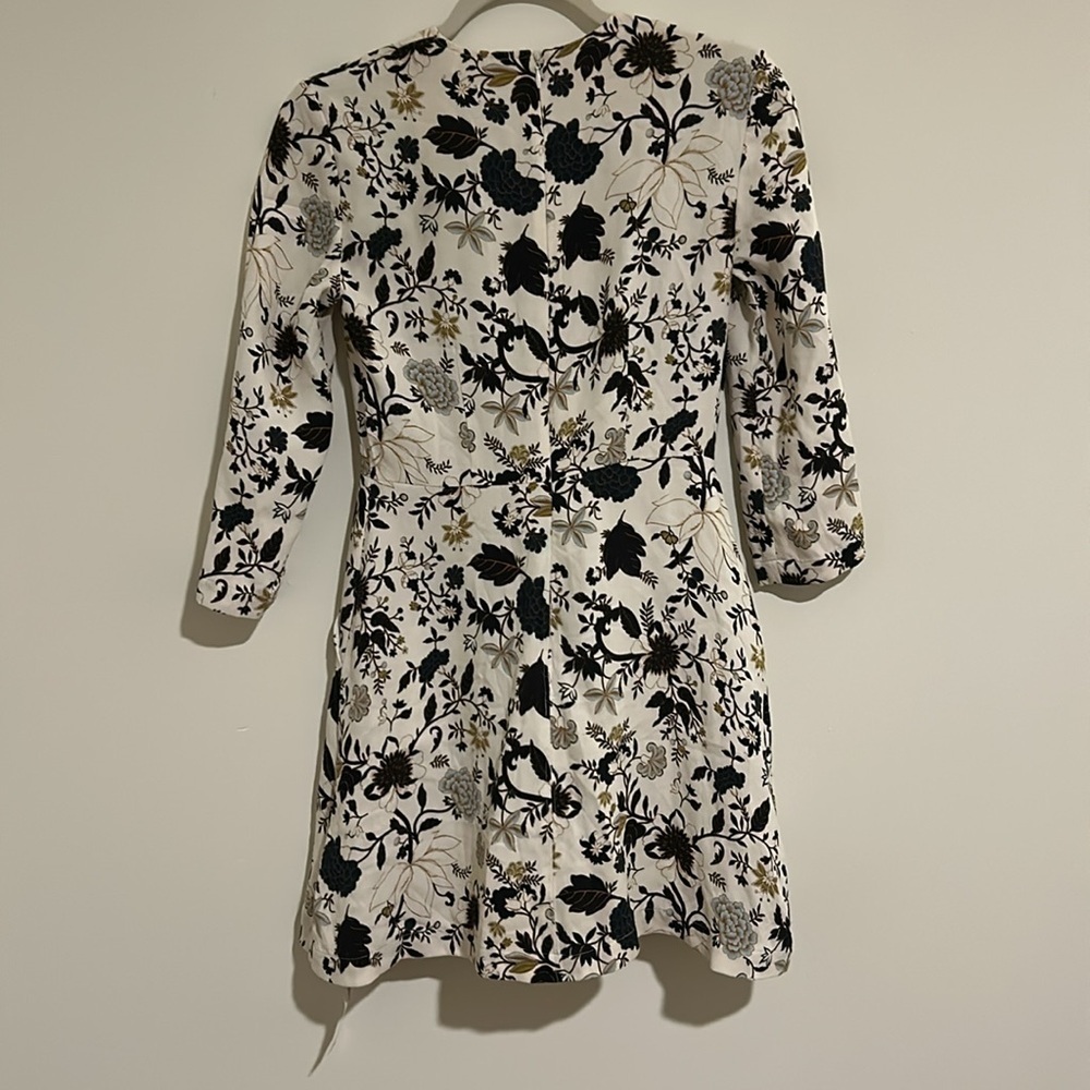 A.L.C. Silk Terry Floral Print Mini Dress Womens Size 2 - Picture 6 of 8